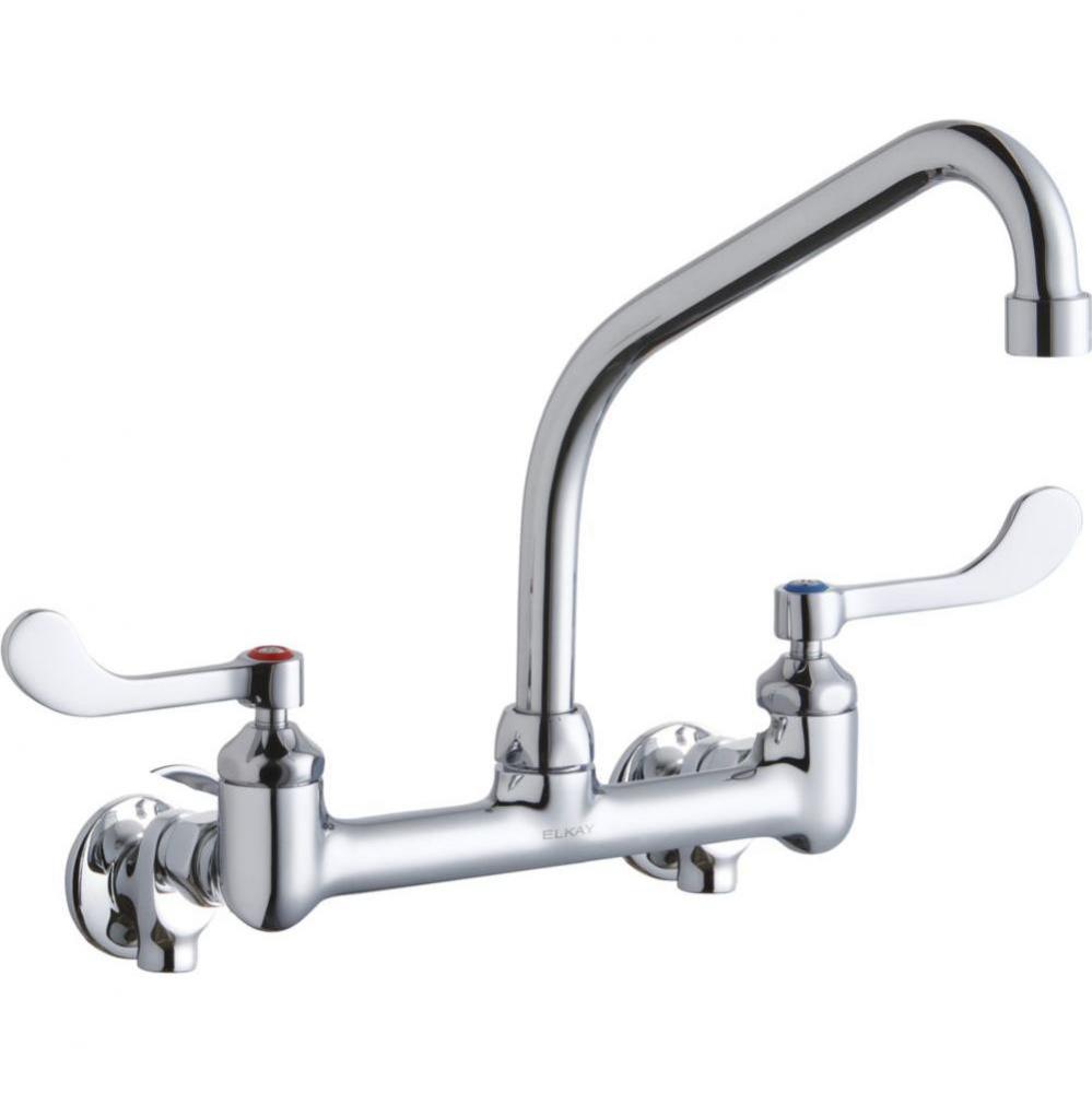 Foodservice 8&apos;&apos; Centerset Wall Mount Faucet with 8&apos;&apos; High Arc Spt 4&apos;&apos