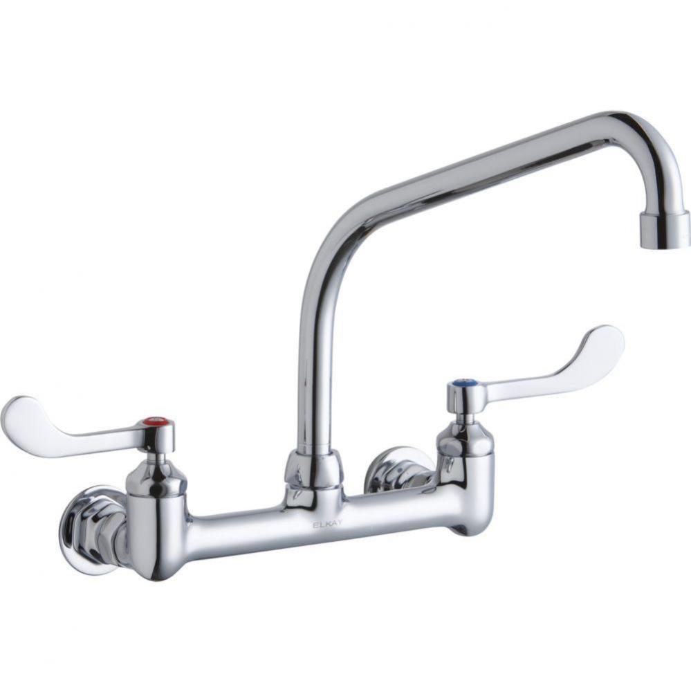 Foodservice 8&apos;&apos; Centerset Wall Mount Faucet with 10&apos;&apos; High Arc Spout 4&apos;&a