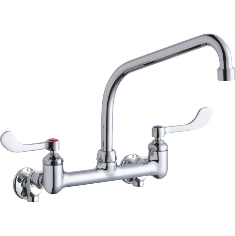 Foodservice 8&apos;&apos; Centerset Wall Mount Faucet with 10&apos;&apos; High Arc Spt 4&apos;&apo