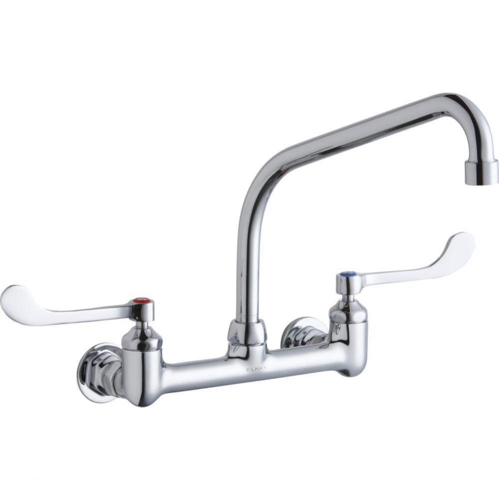 Foodservice 8&apos;&apos; Centerset Wall Mount Faucet with 10&apos;&apos; High Arc Spout 6&apos;&a