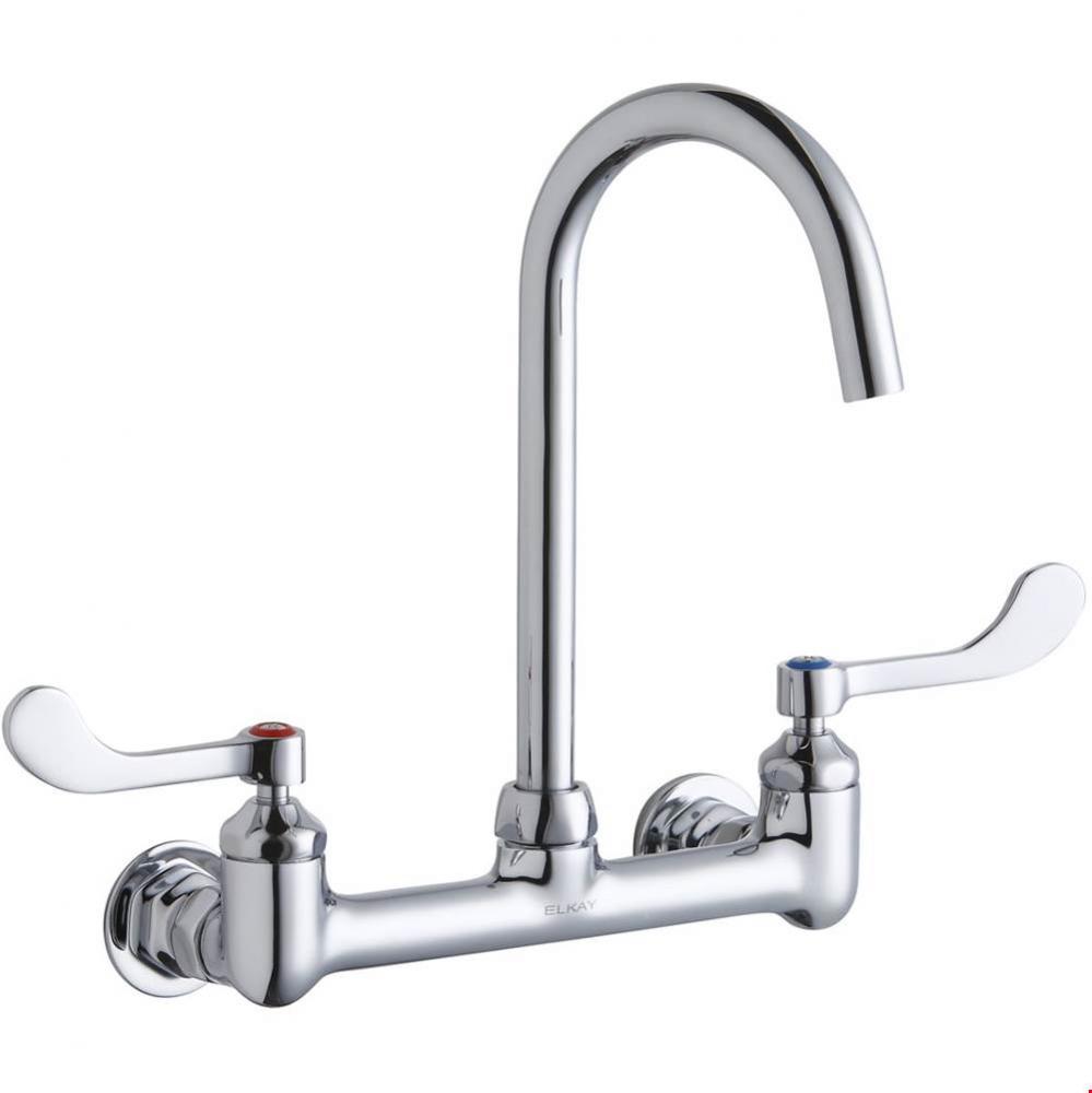 8&apos;&apos; Centerset Deck Mount Laminar Flow Faucet with 5&apos;&apos; Gooseneck Spout 4&apos;&