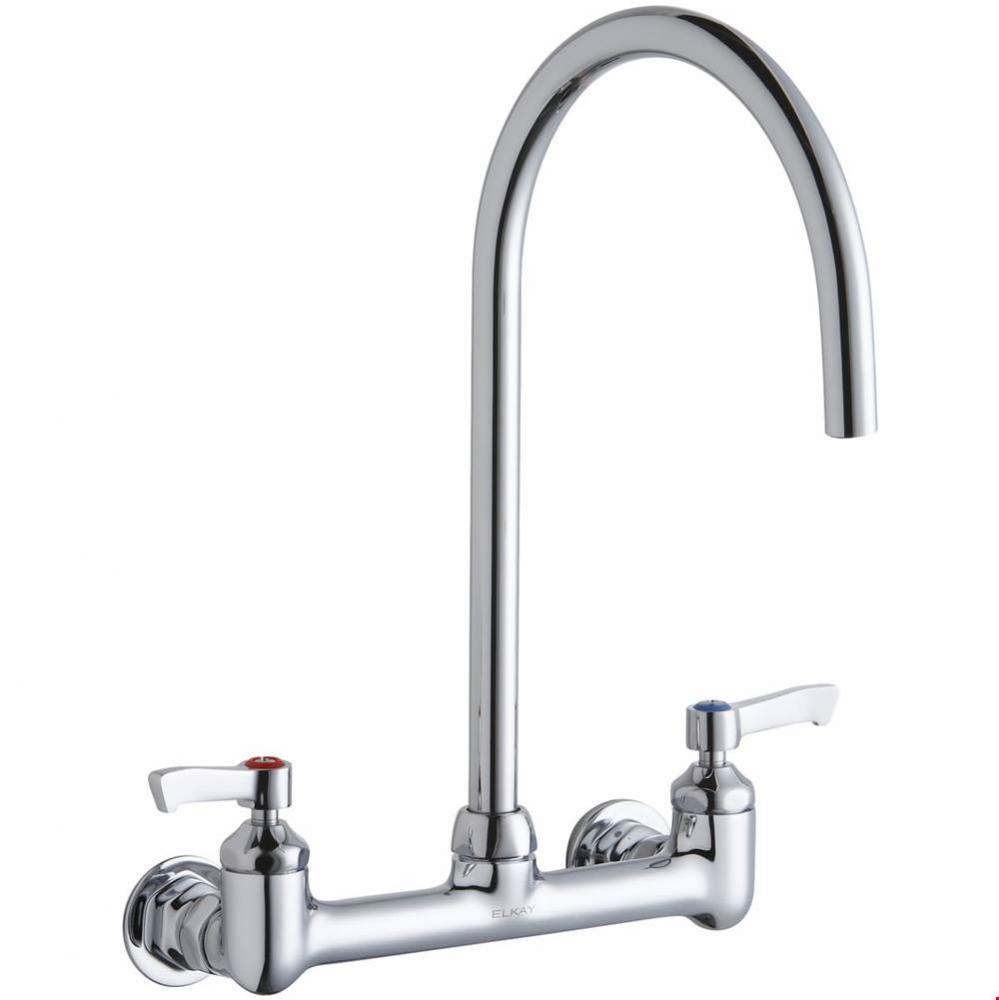 8&apos;&apos; Centerset Deck Mount Laminar Flow Faucet w/8&apos;&apos; Gooseneck Spout 2in Lever H