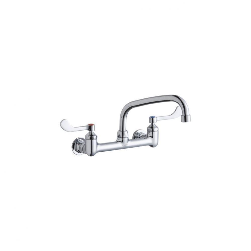 Foodservice 8&apos;&apos; Centerset Wall Mount Faucet with 8&apos;&apos; Tube Spout 4&apos;&apos;