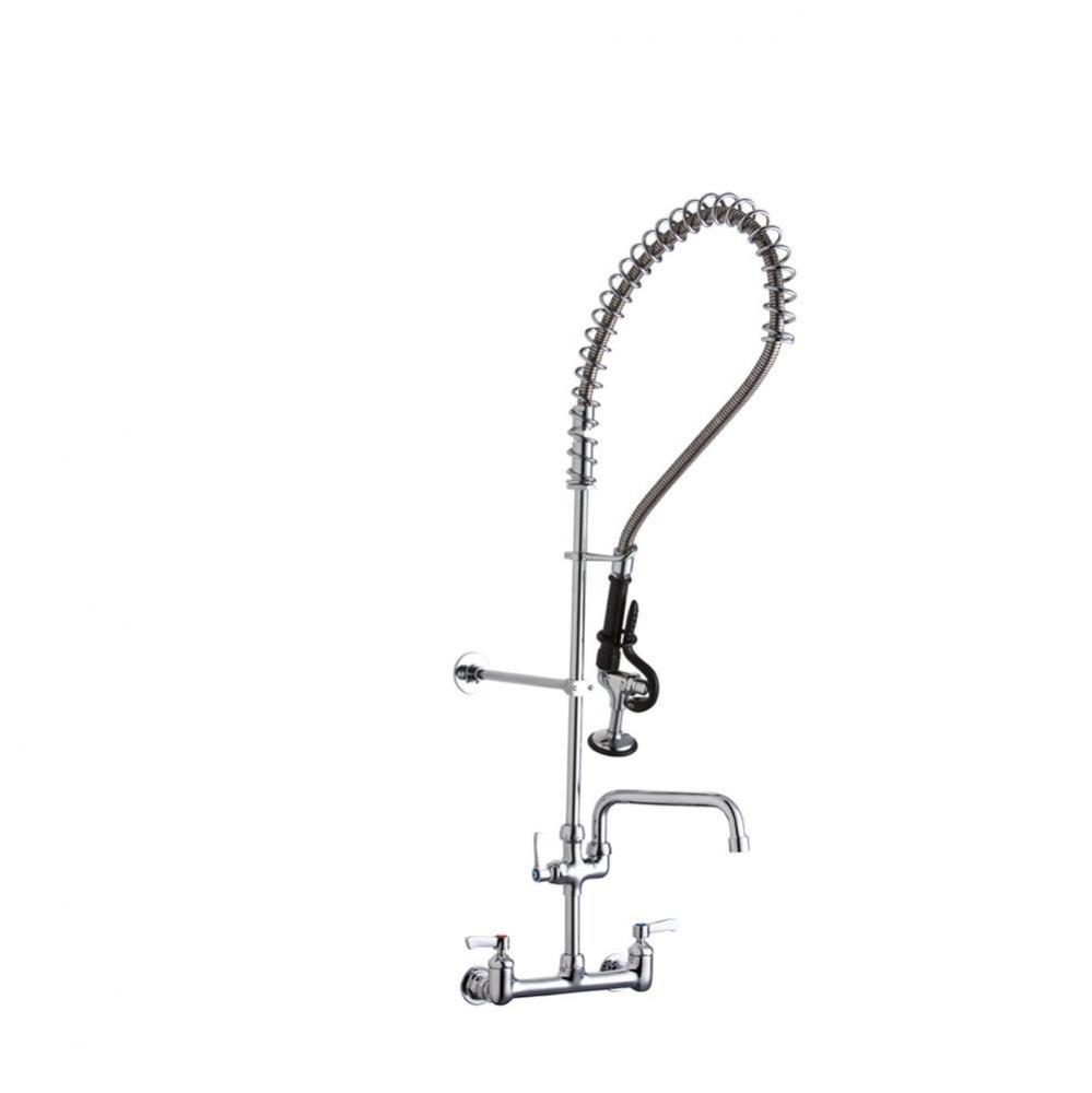 8&apos;&apos; Centerset Wall Mount Faucet 44in Flexible Hose w/1.2 GPM Spray Head Plus 14in Arc Tu