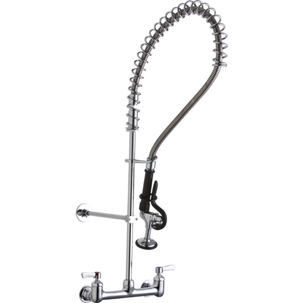 8&apos;&apos; Centerset Wall Mount Faucet 44in Flexible Hose w/1.2 GPM Spray Head 2in Lever Handle