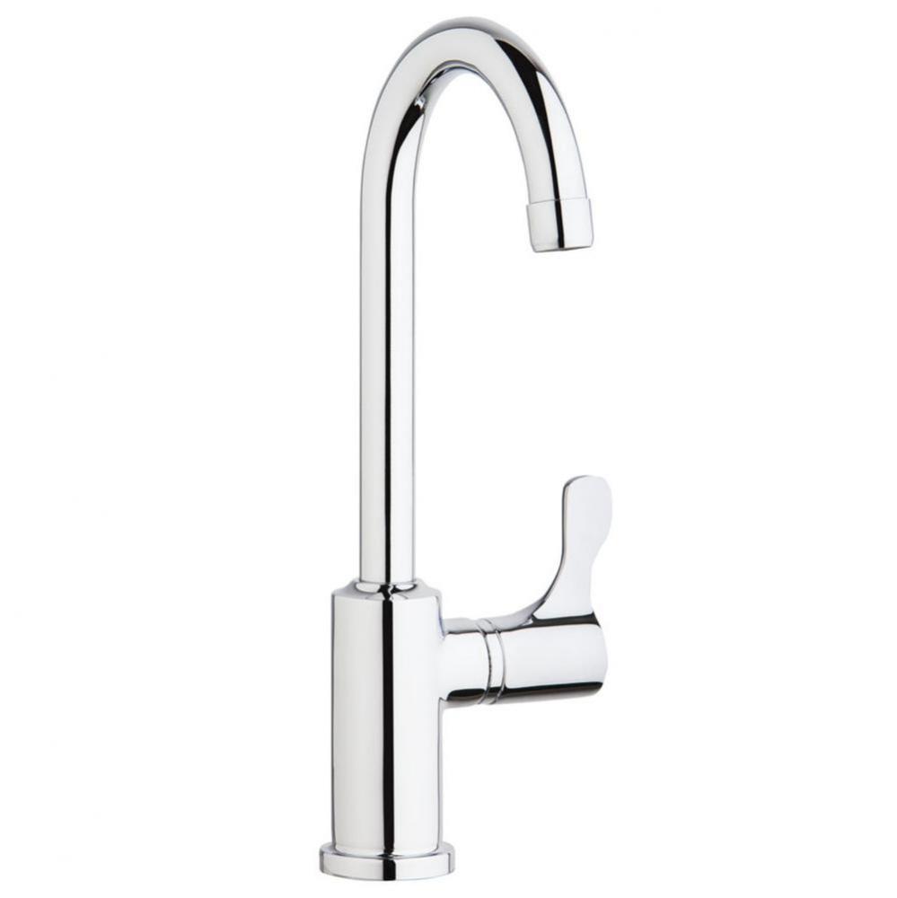 Single Hole 12-1/2&apos;&apos; Vandal Resistant Deck Mount Faucet with Gooseneck Spout Lever Handl