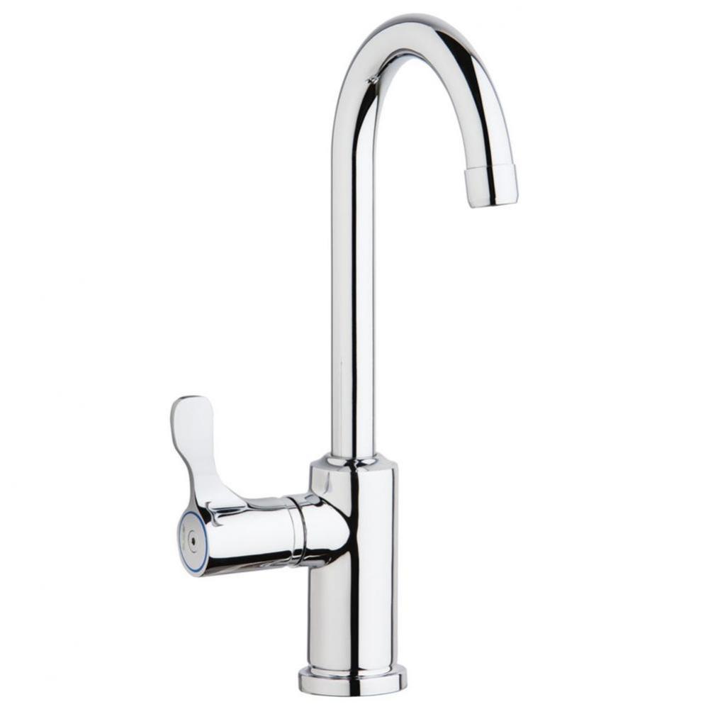 Single Hole 12-1/2&apos;&apos; Vandal Resistant Deck Mount Faucet with Gooseneck Spout Lever Handl