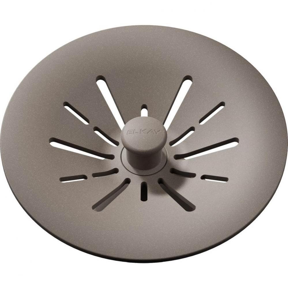 Quartz Perfect Drain 3-1/2&apos;&apos; Removable Polymer Basket Strainer and Rubber Stopper Silver