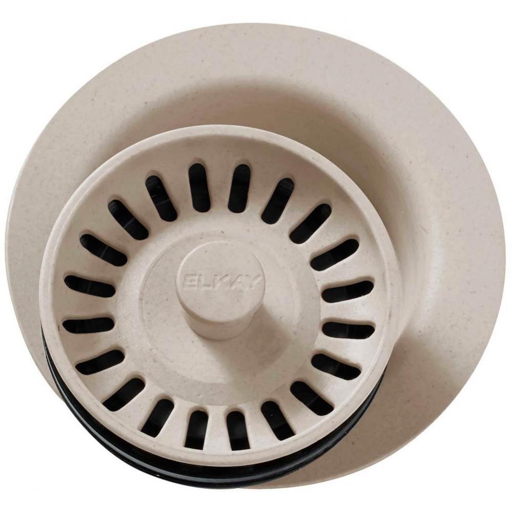 Polymer 3-1/2&apos;&apos; Disposer Flange with Removable Basket Strainer and Rubber Stopper Putty