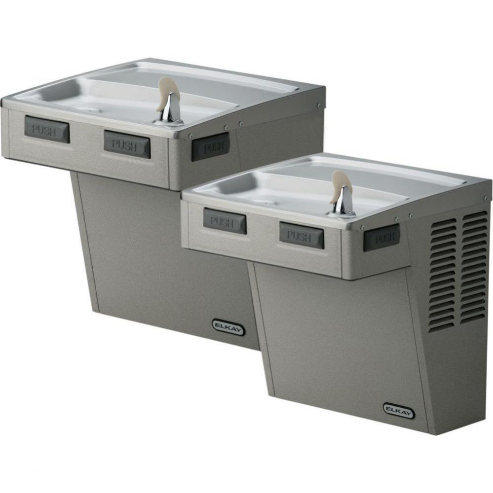 Wall Mount Bi-Level ADA Cooler, Filtered Refrigerated Light Gray Granite