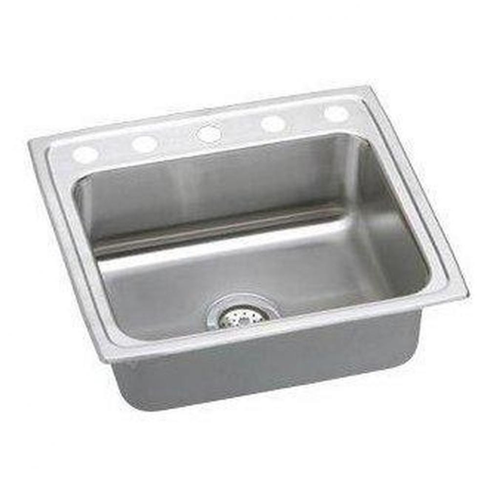 18 Gauge Stainless Steel 22&apos;&apos; x 19.5&apos;&apos; x 7.625&apos;&apos; Single Bowl Drop-in