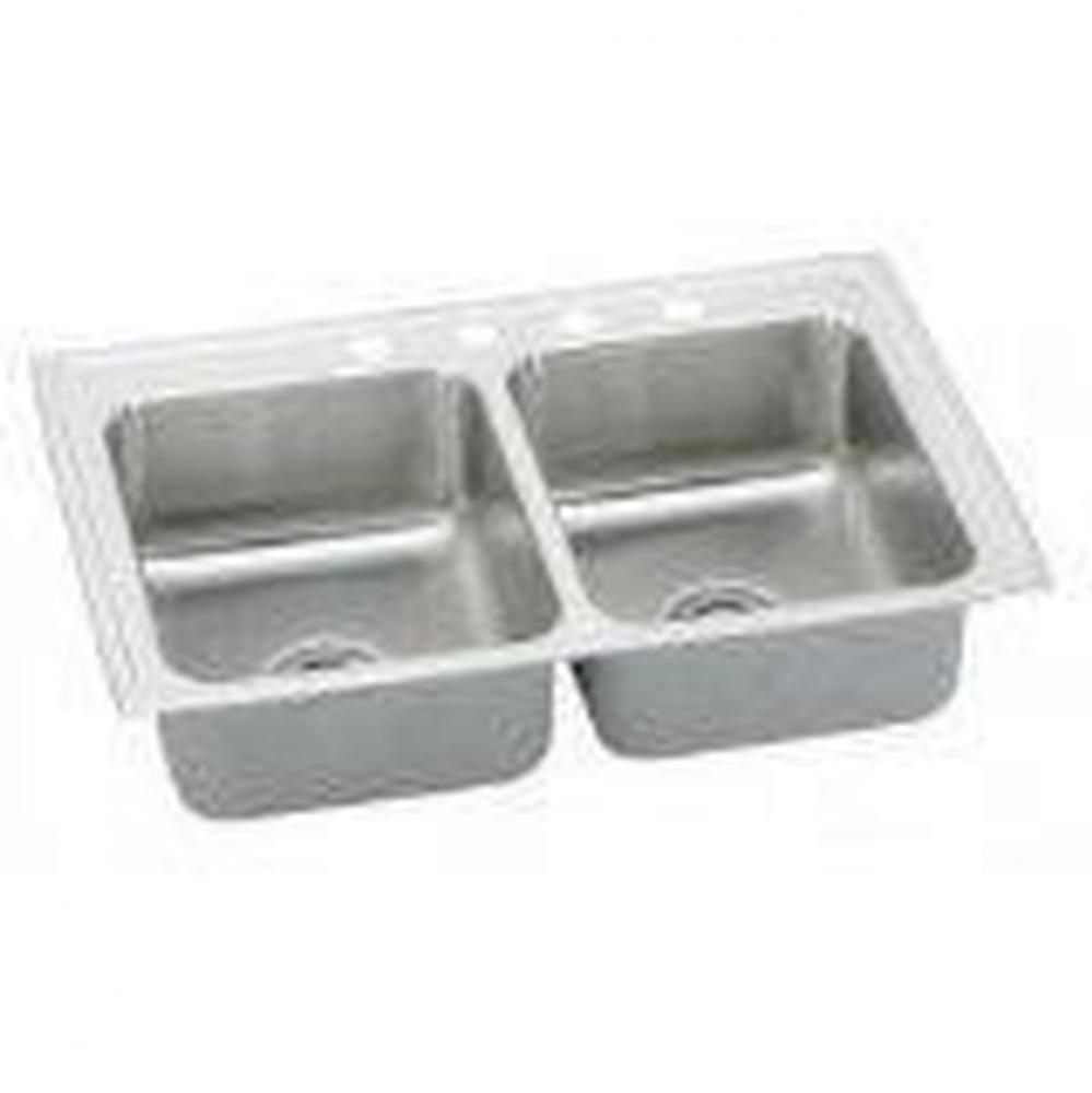 18 Gauge 29&apos;&apos; X 22&apos;&apos; X 7.6&apos;&apos; Double Bowl Kitchen Sink