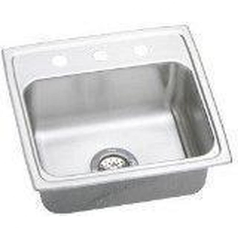 18 Gauge Stainless Steel 19.5&apos;&apos; x 19&apos;&apos; x 6&apos;&apos; Single Bowl Drop-in Kit