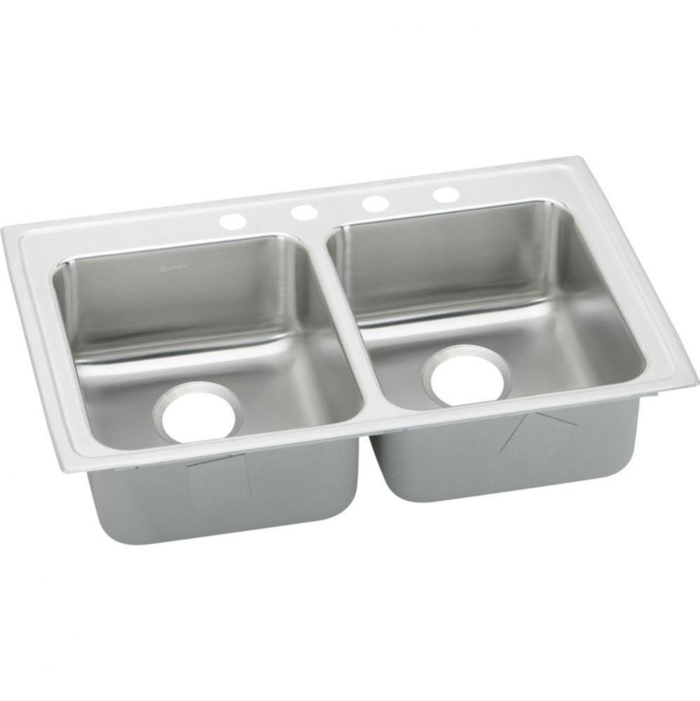 18 Gauge Stainless Steel 29&apos;&apos; x 22&apos;&apos; x 5.5&apos;&apos; Double Bowl Top Mount K