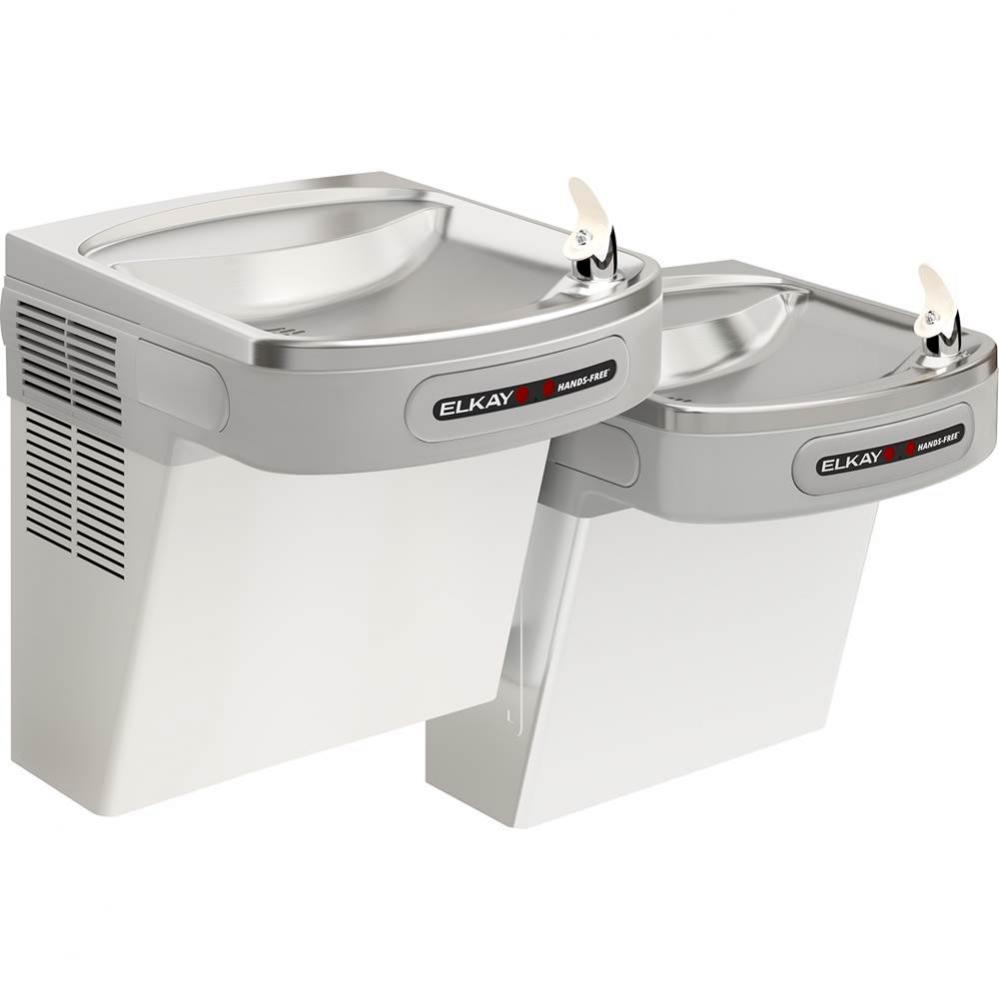 Elkay&#xa0;Bi-Level ADA Cooler Dual Hands Free Activation, Filtered Refrigerated Light Gray