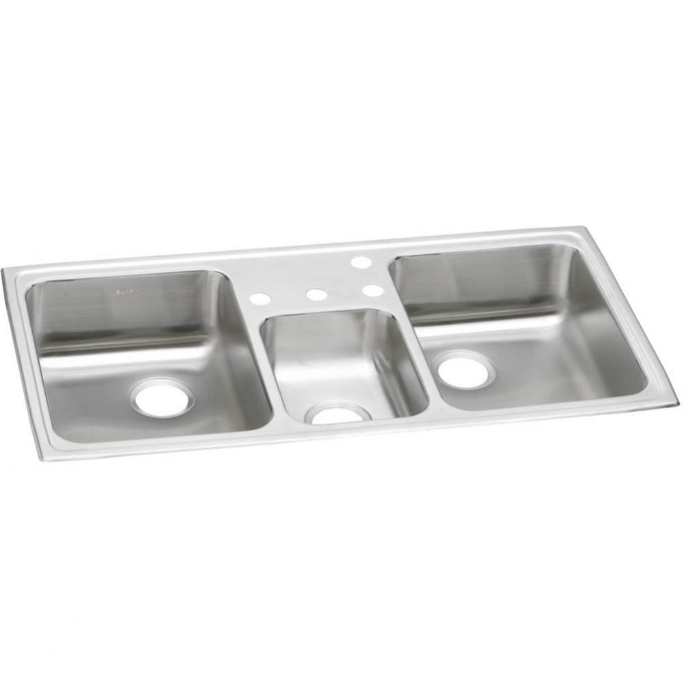 Celebrity Stainless Steel 43&apos;&apos; x 22&apos;&apos; x 7-1/8&apos;&apos;, 3-Hole Triple Bowl