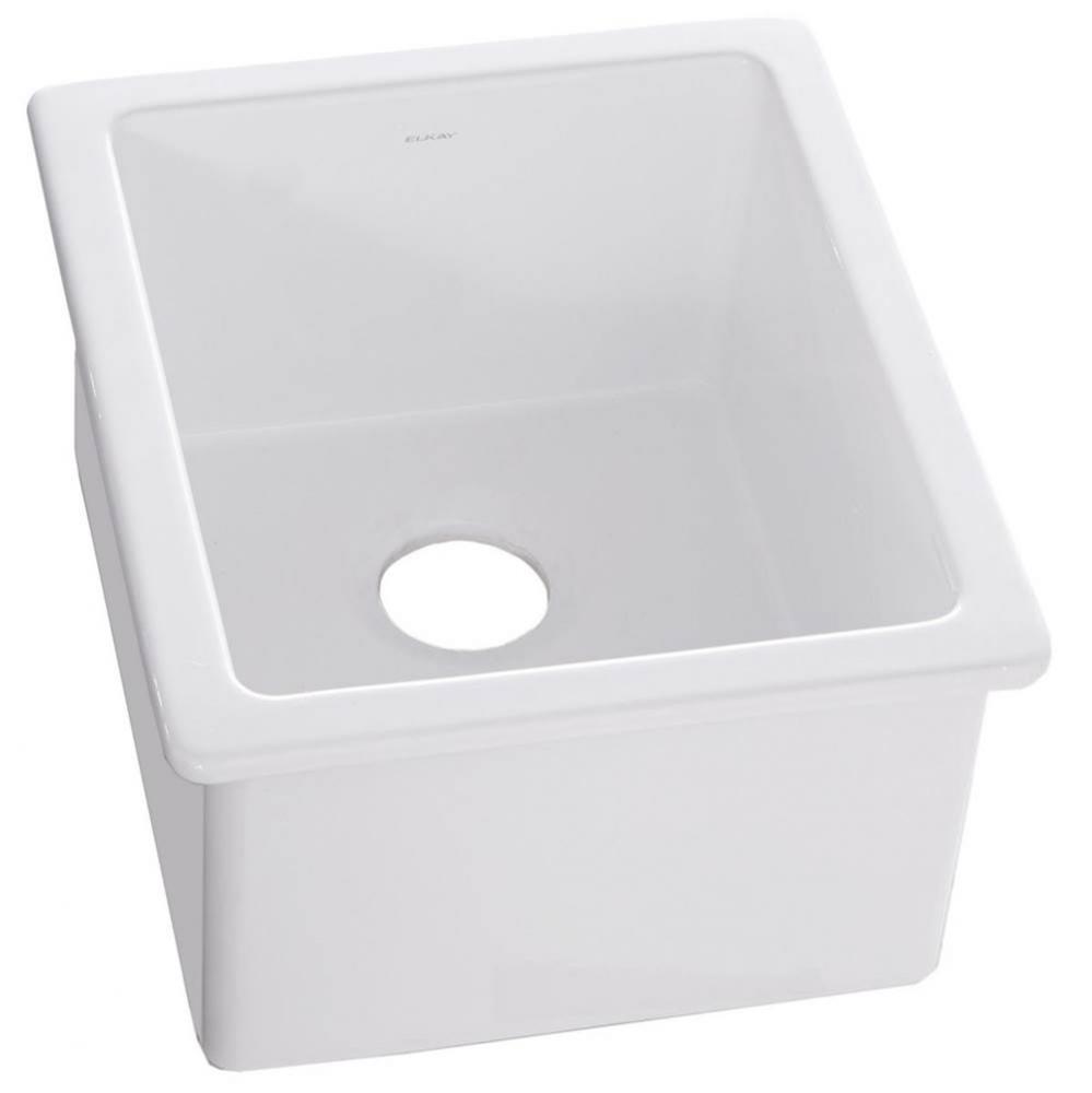 Fireclay 16-7/16&apos;&apos; x 18-15/16&apos;&apos; x 9-1/16&apos;&apos; Single Bowl Undermount Ba