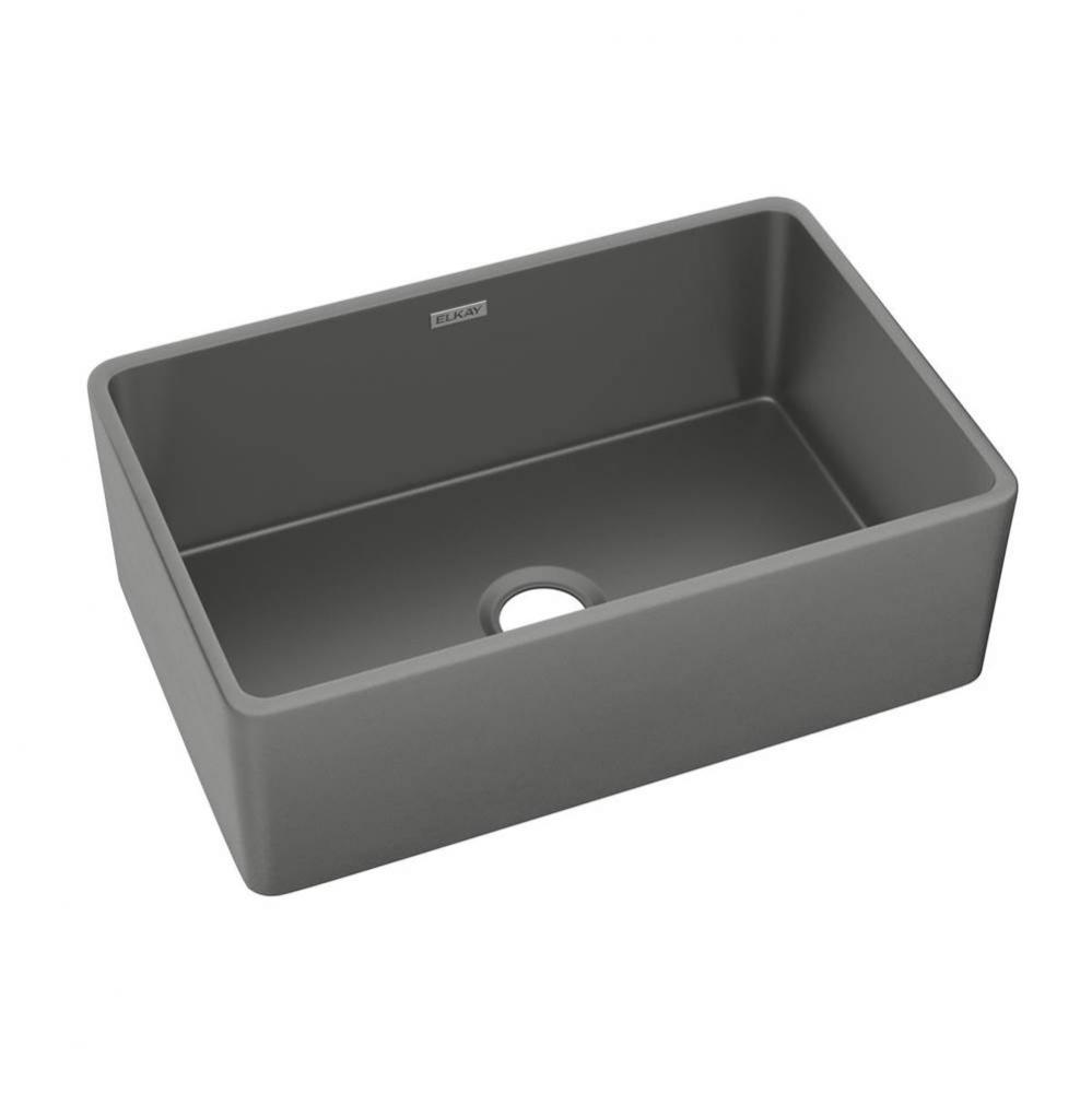 Fireclay 30&apos;&apos; x 19-15/16&apos;&apos; x 9-1/8&apos;&apos;, Single Bowl Farmhouse Sink, Gr