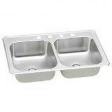 Elkay CR4322X - 20 Gauge Stainless Steel 43'' x 22'' x 6.875'' Double Bowl Drop-in K