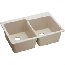 Elkay ELG250RPT0 - Quartz Classic 33'' x 22'' x 9-1/2'', Offset Double Bowl Drop-in Sin