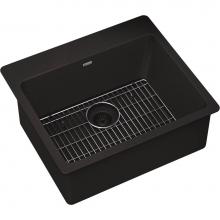 Elkay ELG2522BK0C - Quartz Classic 25'' x 22'' x 9-1/2'', Single Bowl Drop-in Sink Kit,