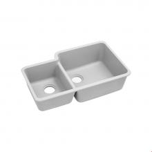 Elkay ELGOU3321LWH0 - Quartz Classic 33'' x 20-11/16'' x 9'', Offset 40/60 Double Bowl Und