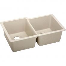 Elkay ELGU250RPT0 - Quartz Classic 33'' x 20-1/2'' x 9-1/2'', Offset Double Bowl Undermo