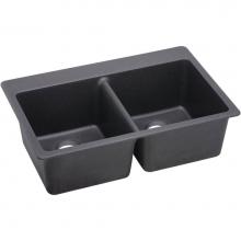 Elkay ELX3322CH0 - Quartz Luxe 33'' x 22'' x 9-1/2'' Equal Double Bowl Drop-in Sink Cha