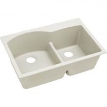 Elkay ELXH3322RRT0 - Quartz Luxe 33'' x 22'' x 10'' Offset 60/40 Double Bowl Drop-in Sink