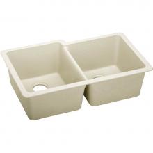 Elkay ELXU250RPA0 - Elkay Quartz Luxe 33'' x 20-1/2'' x 9-1/2'', Offset Double Bowl Unde