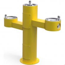 Elkay LK4430YLW - Outdoor Fountain Tri-Level Pedestal Non-Filtered, Non-Refrigerated Yellow