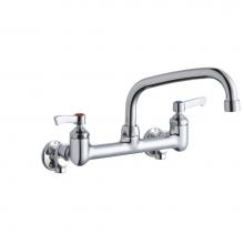 Elkay LK940AT08L2S - Foodservice 8'' Centerset Wall Mount Faucet with 8'' Arc Tube Spout 2'&ap