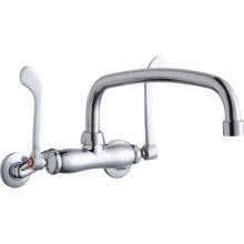 Elkay LK945AT12T6T - Foodservice 3-8'' Adjustable Centers Wall Mount Faucet w/12'' Arc Tube Spout 6