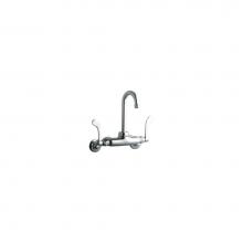 Elkay LK945GN04T4T - Foodservice 3-8'' Adjustable Centers Wall Mount Faucet with 4'' Gooseneck Spou