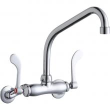 Elkay LK945HA08T4T - Foodservice 3-8'' Adjustable Centers Wall Mount Faucet w/8'' High Arc Spout 4&