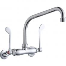 Elkay LK945HA10T6T - Foodservice 3-8'' Adjustable Centers Wall Mount Faucet w/10'' High Arc Spout 6