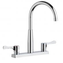 Elkay LKD2423BHC - 8'' Centerset Exposed Deck Mount Faucet with Gooseneck Spout and 4'' Lever Han