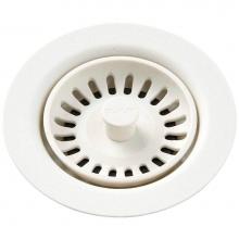 Elkay LKQS35PA - Polymer Drain Fitting with Removable Basket Strainer and Rubber Stopper Parchment