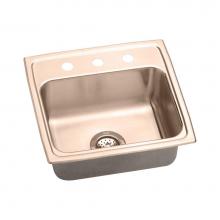 Elkay DLR1919101-CU - CuVerro Antimicrobial Copper 19-1/2'' x 19'' x 10-1/8'', 1-Hole Sing