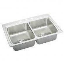 Elkay LR3322X - 18 Gauge Stainless Steel 33'' X 22'' X 8.125'' Double Bowl Top Mount