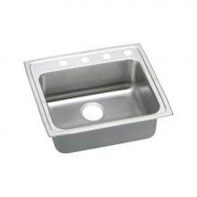 Elkay LRAD221955X - 18 Gauge Stainless Steel 22'' X 19.5'' X 5.5'' Single Bowl Top Mount