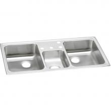 Elkay PSMR43220 - Celebrity Stainless Steel 43'' x 22'' x 7-1/8'', Triple Bowl Drop-in