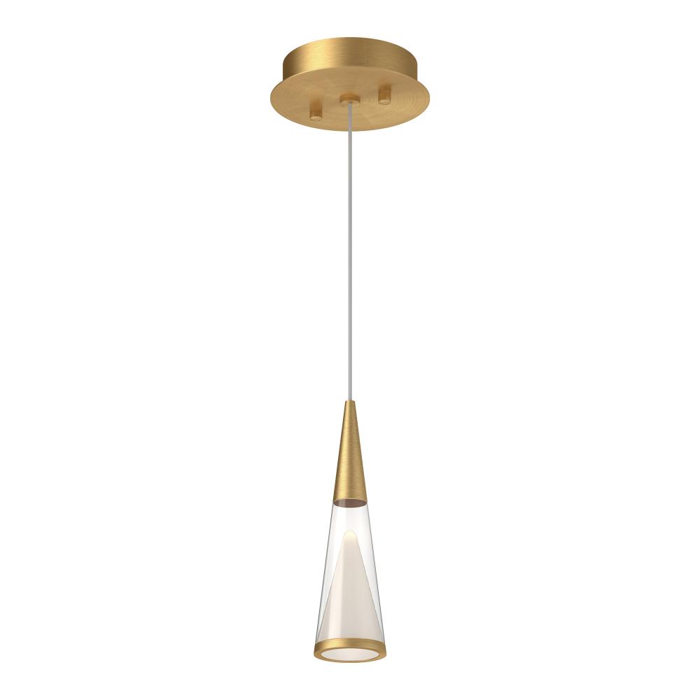 Malabar 3-in Brushed Gold LED Pendant