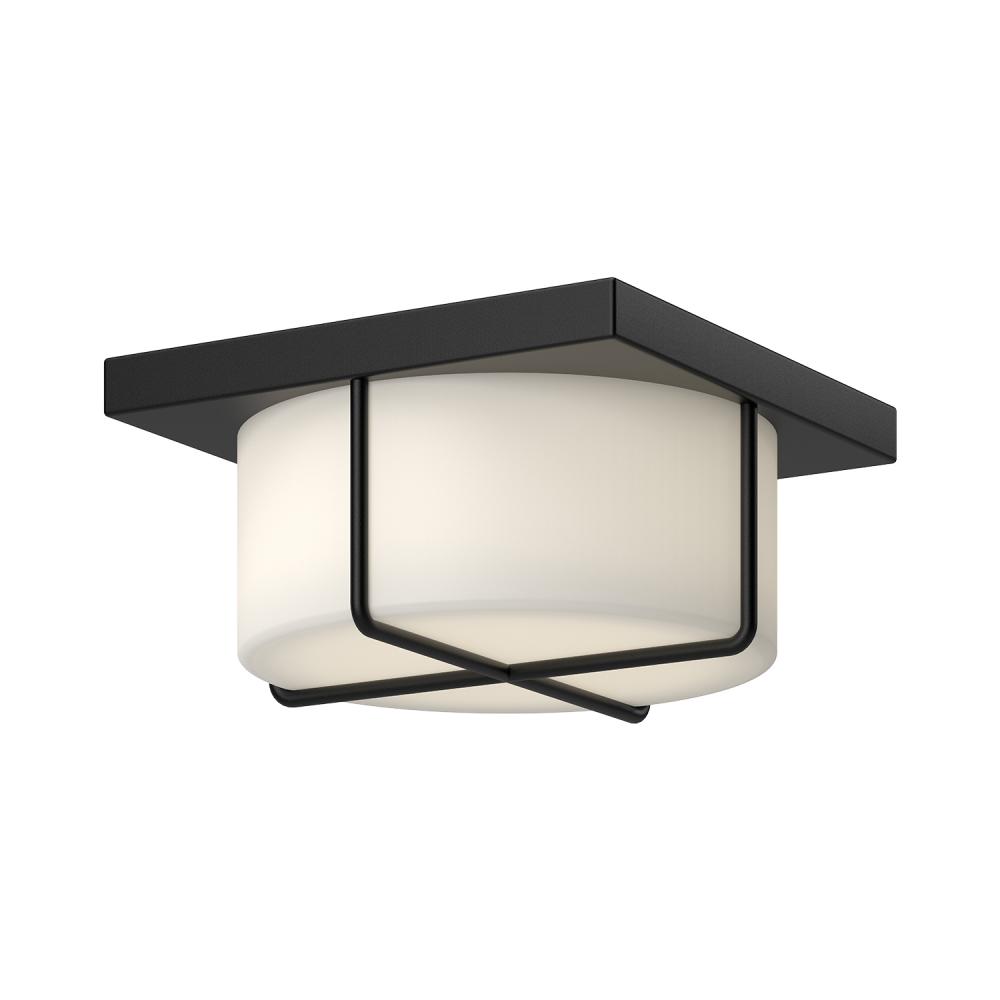 Regalo 10-in Black/Opal Glass LED Flush Mount