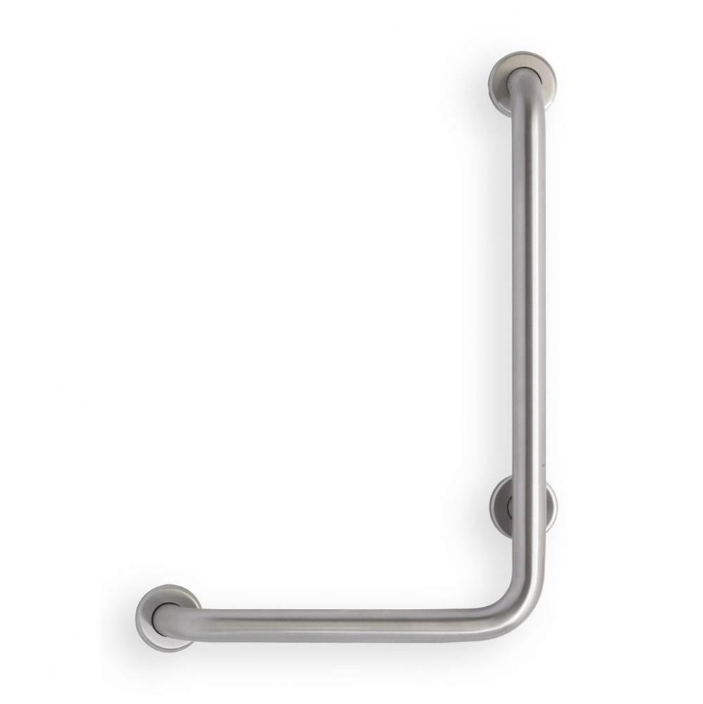 Grab Bar, 24&apos;&apos;x192&apos;&apos; L, 1.5&apos;&apos;, 90 deg Angle, Right Hand, Smooth, Sta