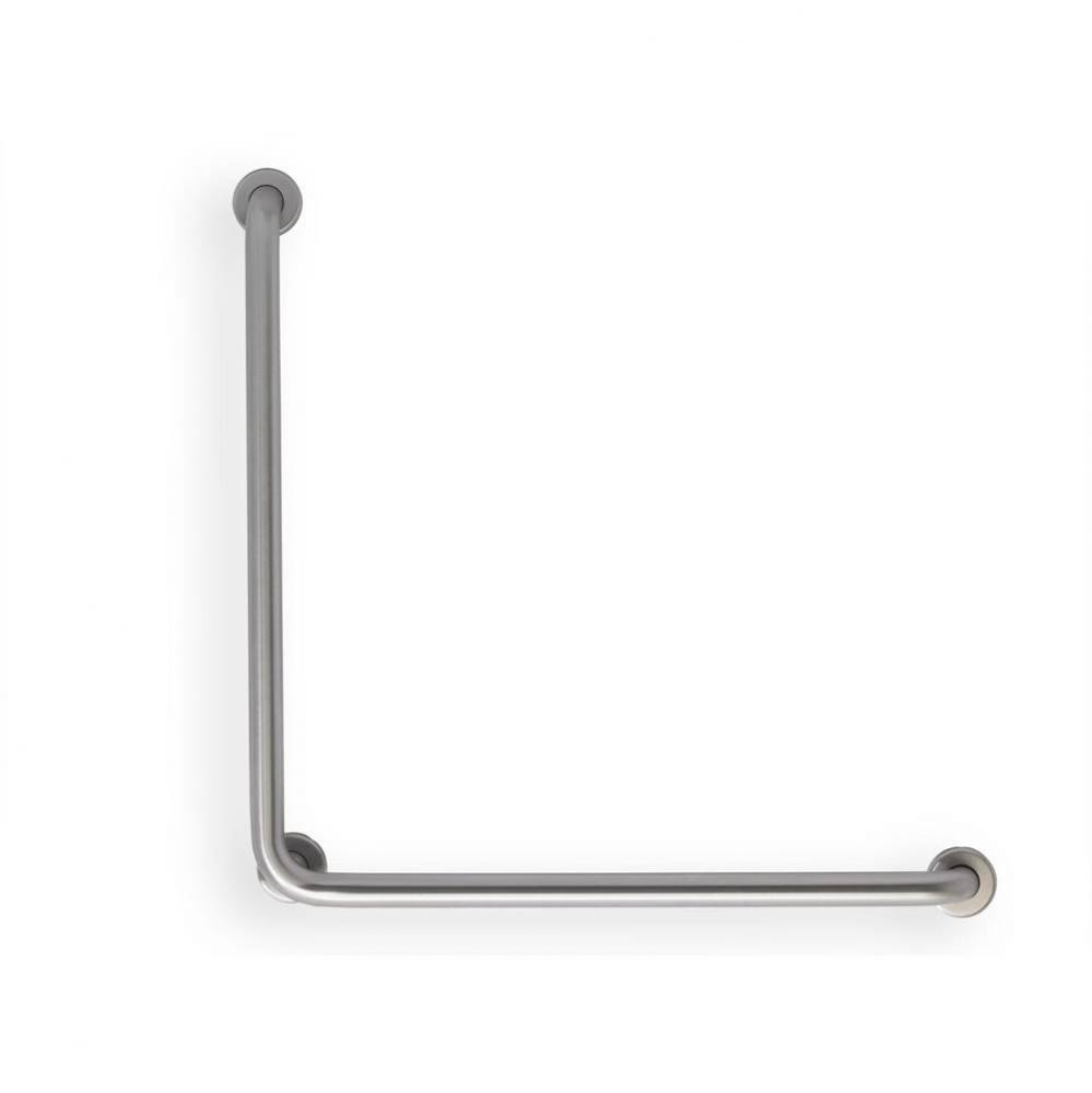 Grab Bar, 30&apos;&apos;x30&apos;&apos; L, 1.5&apos;&apos;, 90 deg Angle, Smooth, Stainless Steel