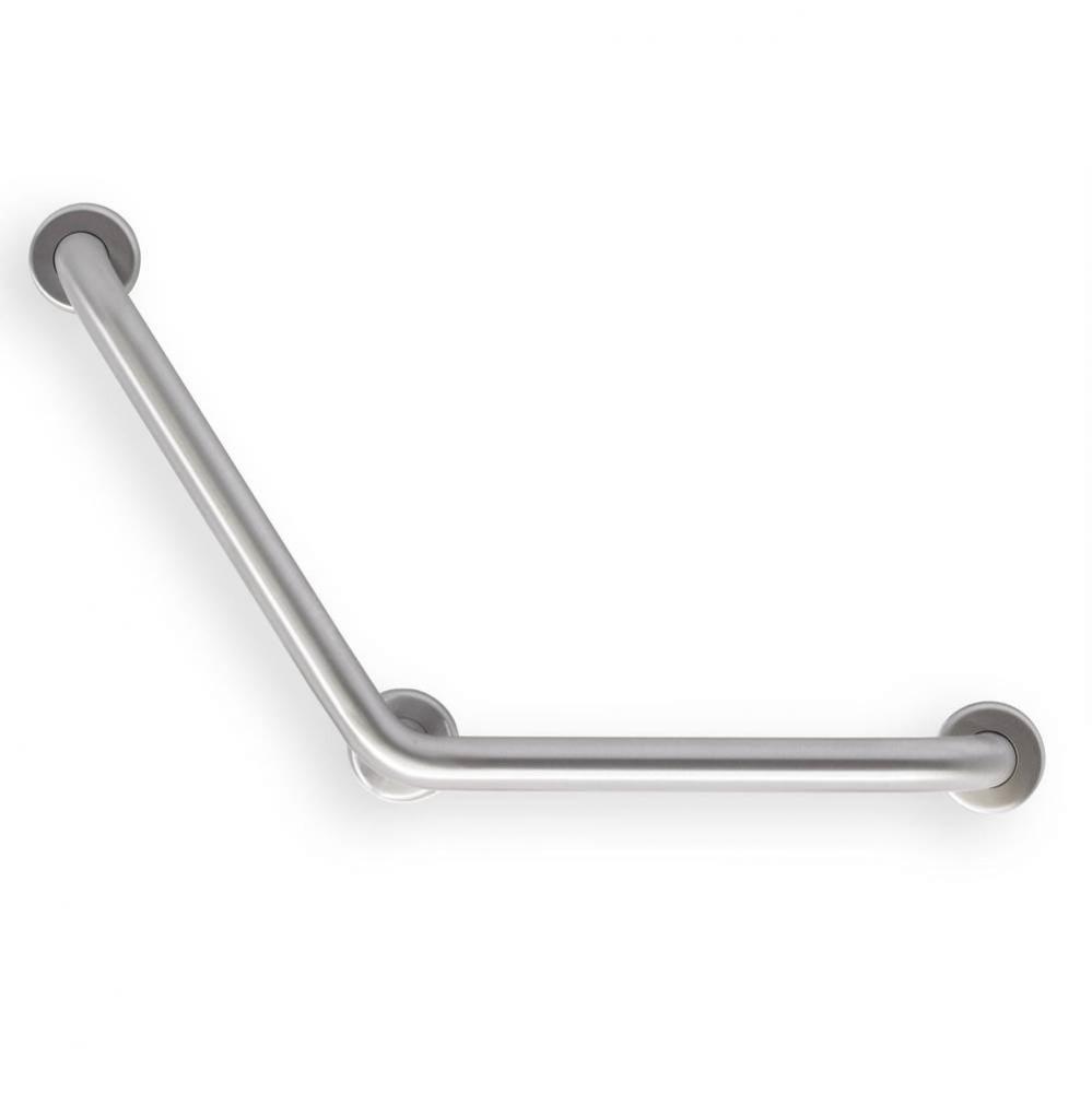 Grab Bar, 16&apos;&apos;x16&apos;&apos; L, 1.5&apos;&apos;, 120 deg Angle, Smooth, Stainless Steel