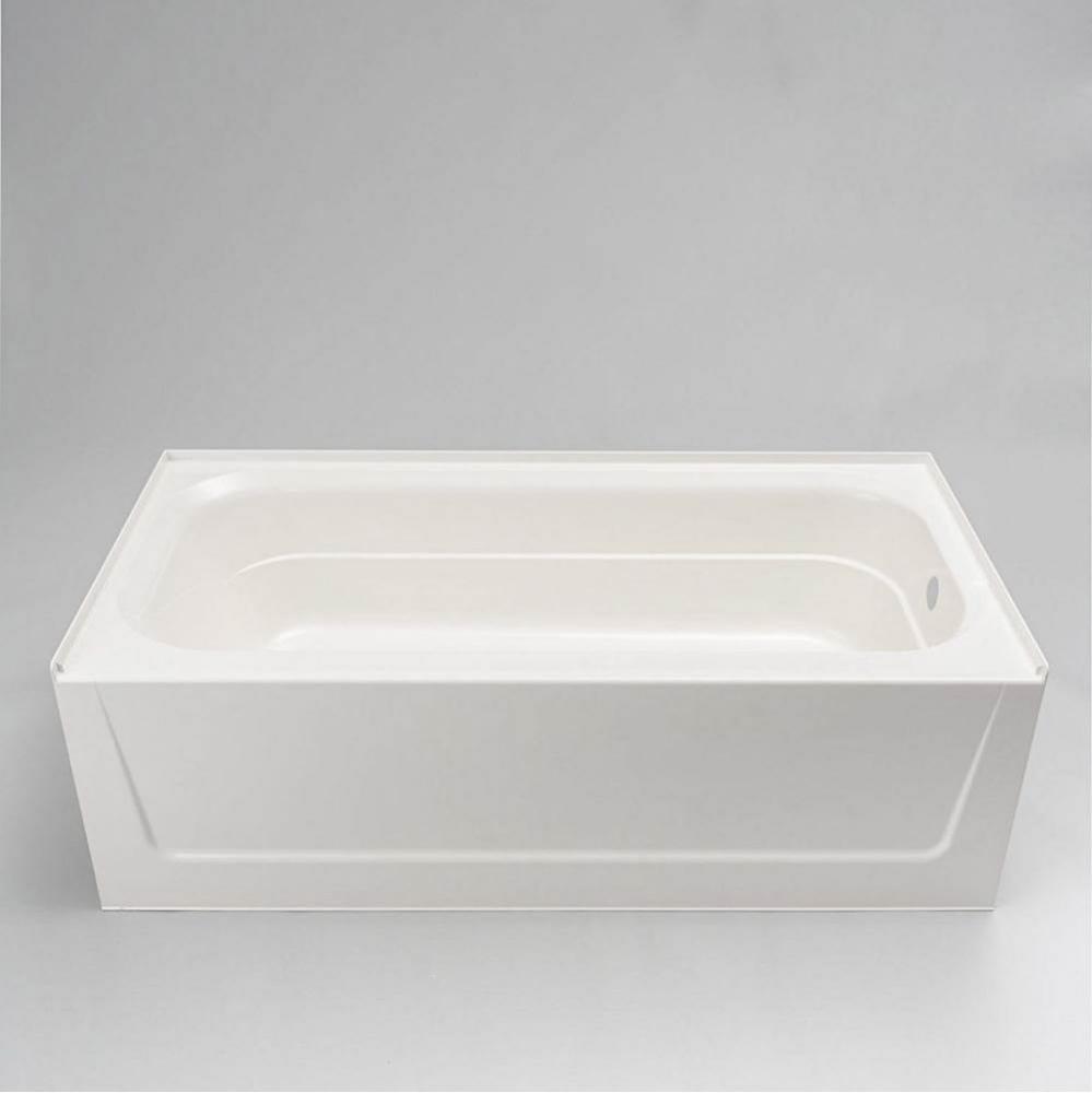 Topaz Bathtub, 30&apos;&apos;x60&apos;&apos;, Fiberglass, White, Right Hand Above Floor Drain