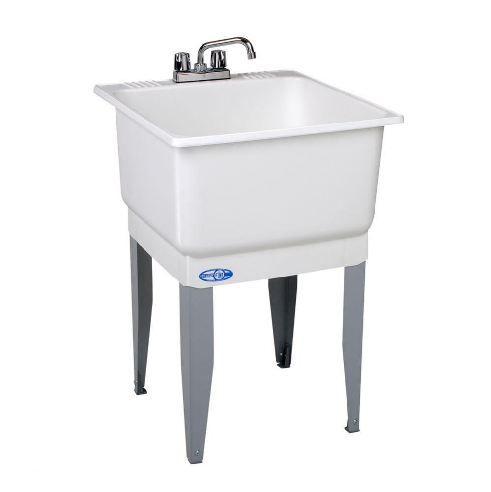 Utilatub Laundry Tray Combo, Pl Faucet Supply Lines P Trap