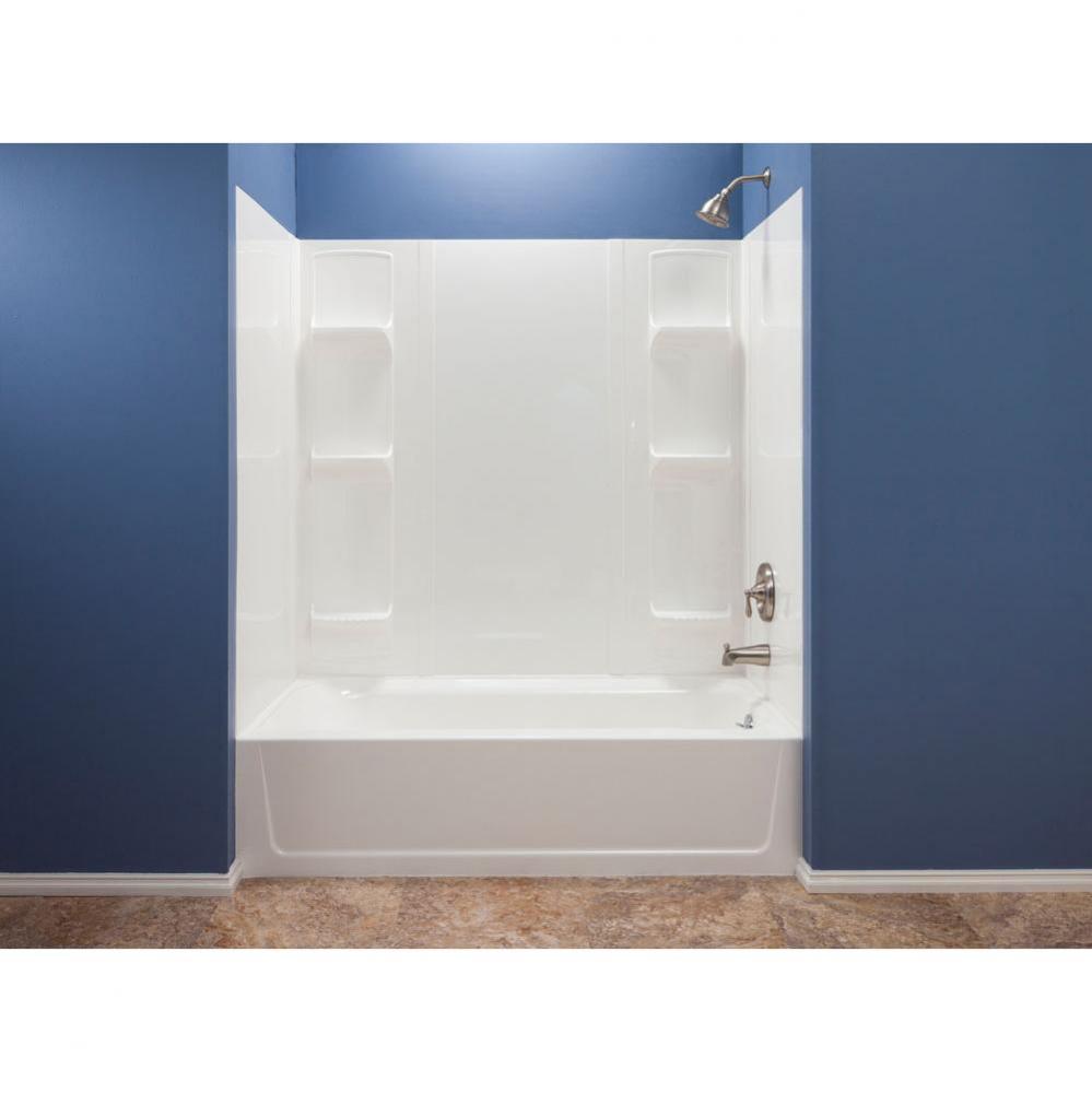 Durawall Bathtub Wall, White, Fits up to 42&apos;&apos;x72&apos;&apos; Alcove